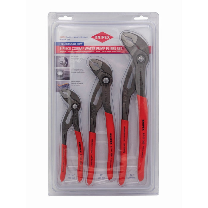 Ens. 3 pinces ajustables Cobra® Knipex - Quincaillerie G.H. Berger