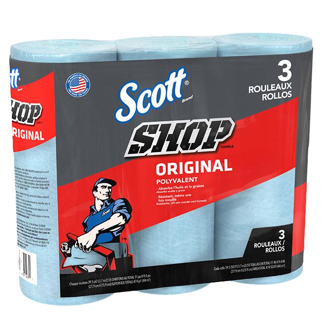 Papier essuie-tout Shop bleu - Paquet de 3 Scott - Quincaillerie G.H. Berger