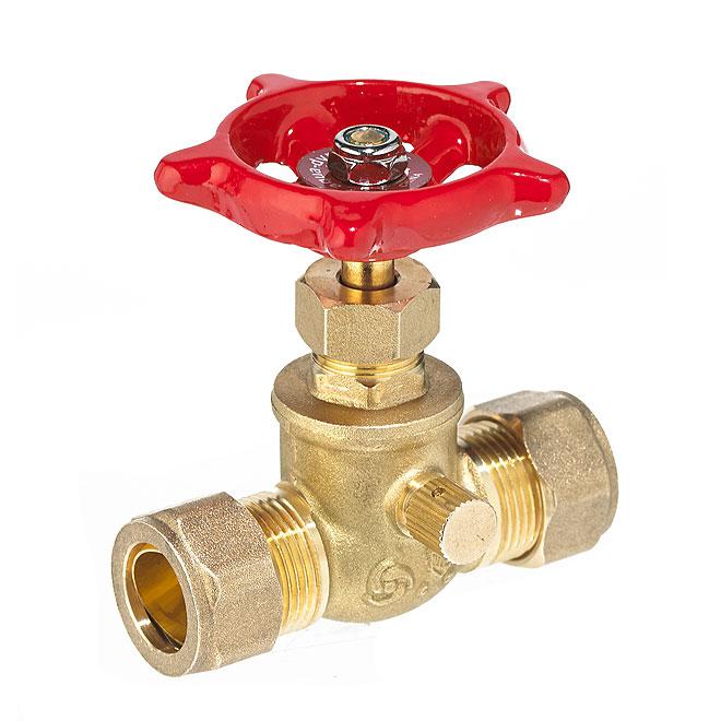 Robinet d'arrêt droit 1/2" laiton compression aqua-dynamic - Quincaillerie G.H. Berger