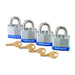 Cadenas à haute sécurité en acier laminé 1 1/2" en paquet de 4 - Quincaillerie G.H. Berger