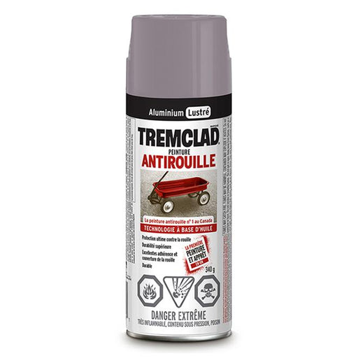 Peinture antirouille aérosol Tremclad - Aluminium - Fini lustré - Quincaillerie G.H. Berger