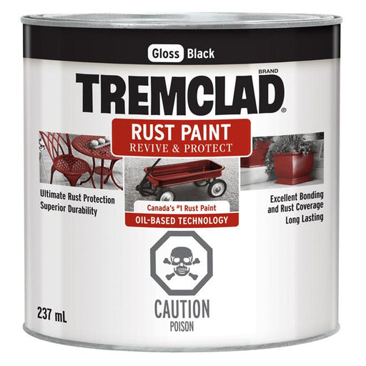 Peinture antirouille Tremclad - Noir - Fini lustré - 237ml - Quincaillerie G.H. Berger
