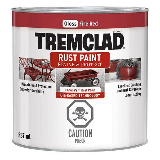 Peinture antirouille Tremclad - Rouge feu - Fini lustré - 237ml - Quincaillerie G.H. Berger