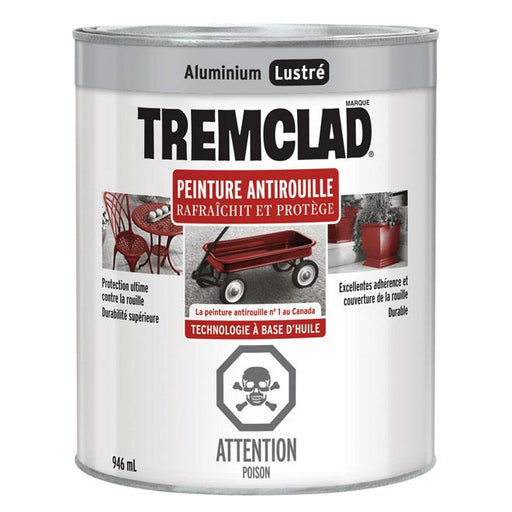 Peinture antirouille Tremclad - Aluminium  - Fini lustré - 946ml - Quincaillerie G.H. Berger
