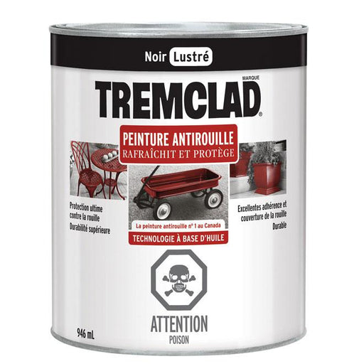 Peinture antirouille Tremclad - Noir - Fini lustré - 946ml - Quincaillerie G.H. Berger