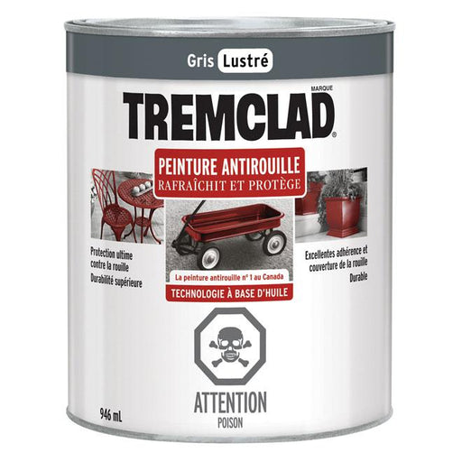 Peinture antirouille Tremclad - Gris  - Fini lustré - 946ml - Quincaillerie G.H. Berger