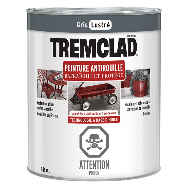 Peinture antirouille Tremclad - Gris  - Fini lustré - 946ml - Quincaillerie G.H. Berger