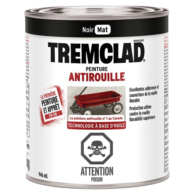 Peinture antirouille Tremclad - Noir  - Fini mat - 946ml - Quincaillerie G.H. Berger