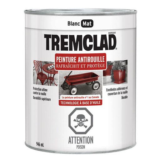 Peinture antirouille Tremclad - Blanc  - Fini mat - 946ml - Quincaillerie G.H. Berger