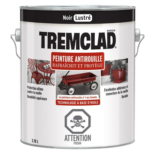 Peinture antirouille Tremclad - Noir - Fini lustré - 3,78L - Quincaillerie G.H. Berger