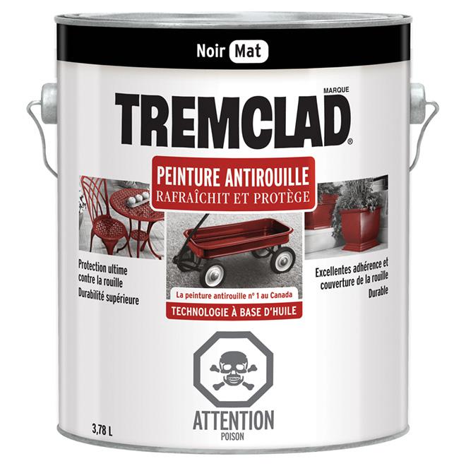 Peinture antirouille Tremclad - Noir  - Fini mat - 3,78L - Quincaillerie G.H. Berger