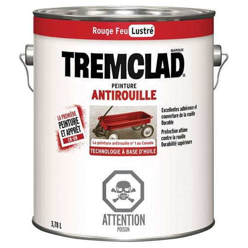 Peinture antirouille Tremclad - Rouge feu  - Fini lustré - 3,78L - Quincaillerie G.H. Berger