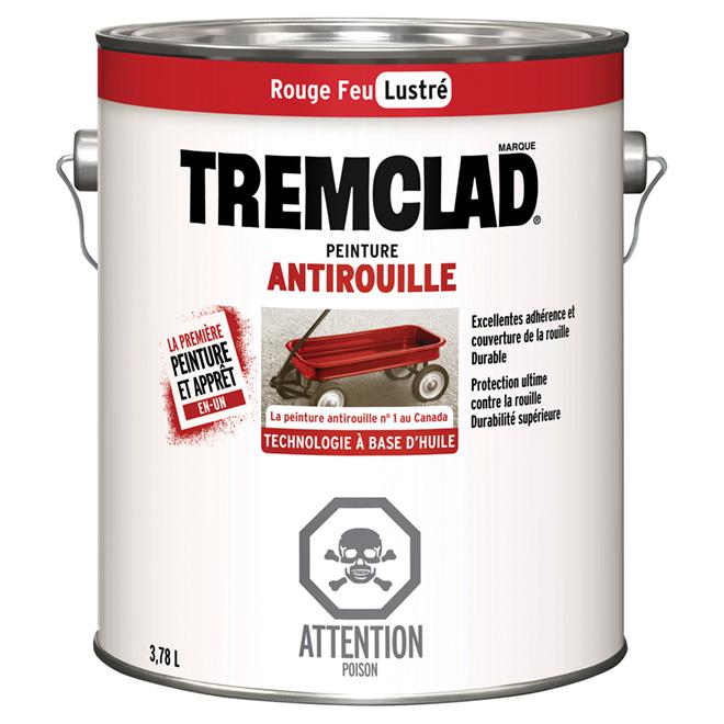 Peinture antirouille Tremclad - Rouge feu  - Fini lustré - 3,78L - Quincaillerie G.H. Berger