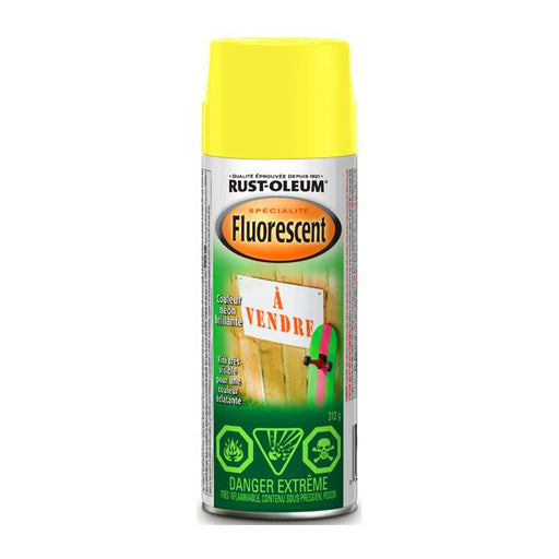 Peinture fluorescente en aérosol - Jaune - Quincaillerie G.H. Berger