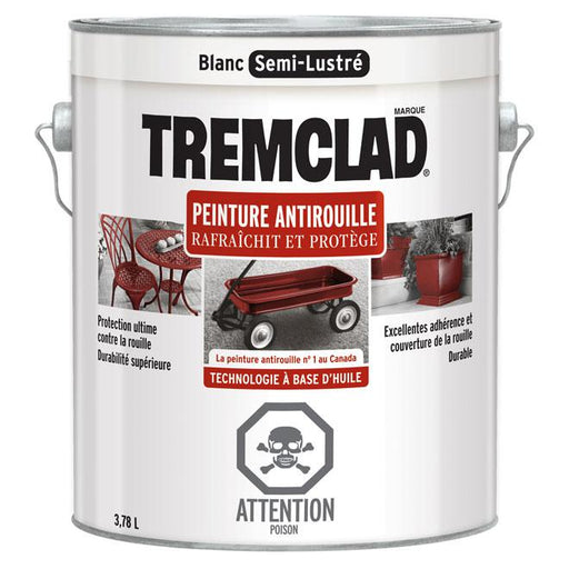 Peinture antirouille Tremclad - Blanc  - Fini semi-lustré - 3,78L - Quincaillerie G.H. Berger