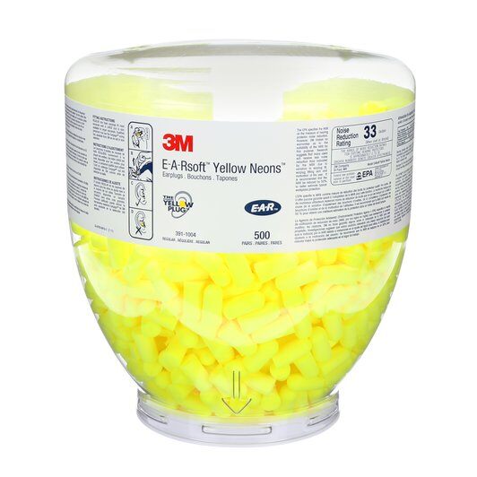 Recharge One Touch, 500 Bouchons d'oreilles E-A-RSoft™ Yellow Neon™ 3M - Quincaillerie G.H. Berger