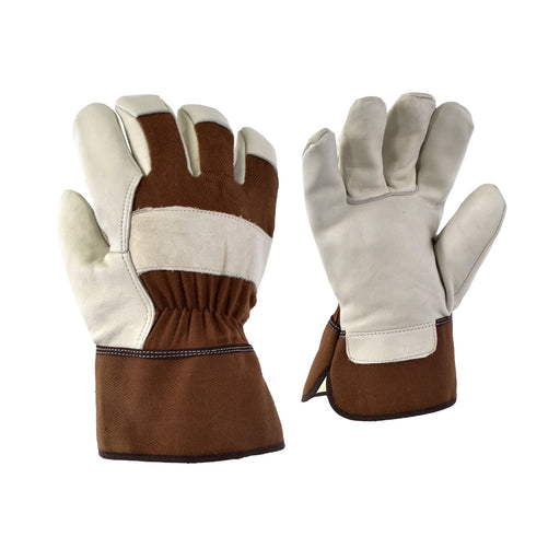 Gants de cuir imperméables, doublés au mouton synthé. (Rayé) 10-4 JOB - Quincaillerie G.H. Berger