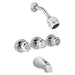 Robinet bain-douche à 3 poignées - Chrome - Quincaillerie G.H. Berger