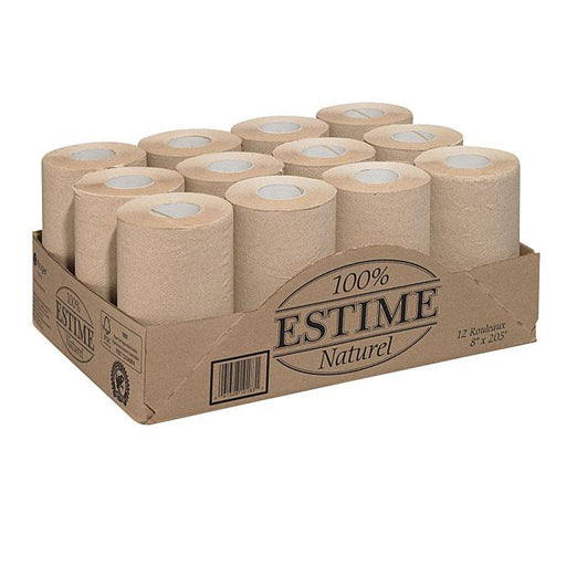 Essuie-mains en papier brun - 12 rouleaux Estime - Quincaillerie G.H. Berger