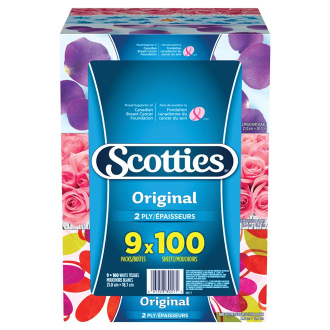 Boîtes de mouchoirs 2 plis Scotties - Paquet de 9 - Quincaillerie G.H. Berger