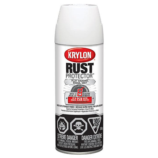 Peinture antirouille aérosol Rust Protector Krylon - Blanc - Fini mat - Quincaillerie G.H. Berger