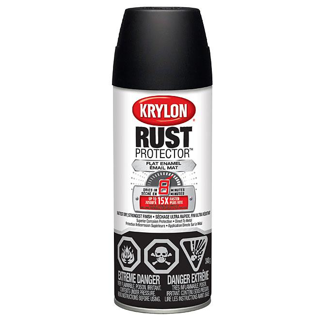 Peinture antirouille aérosol Rust Protector Krylon - Noir - Fini mat - Quincaillerie G.H. Berger