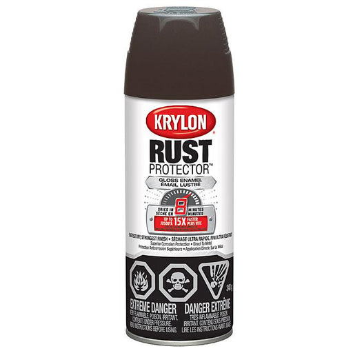 Peinture antirouille émaillée aérosol Rust Protector Krylon - Cuir brun - Fini mat - Quincaillerie G.H. Berger