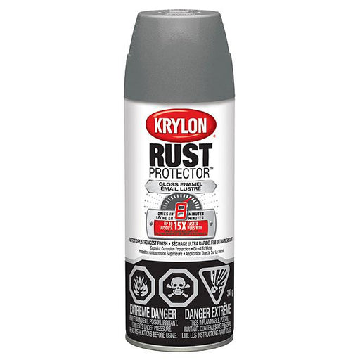 Peinture antirouille aérosol Rust Protector Krylon - Gris fumé - Fini lustré - Quincaillerie G.H. Berger