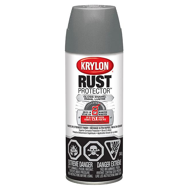 Peinture antirouille aérosol Rust Protector Krylon - Gris fumé - Fini lustré - Quincaillerie G.H. Berger
