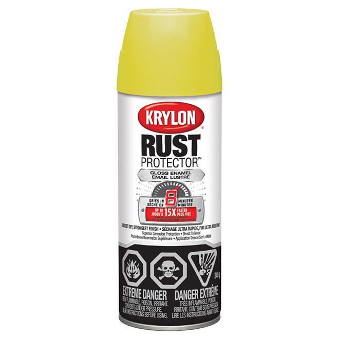 Peinture antirouille aérosol Rust Protector Krylon - Jaune - Fini lustré - Quincaillerie G.H. Berger
