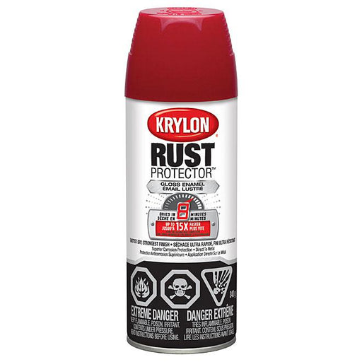Peinture antirouille aérosol Rust Protector Krylon - Rouge - Fini lustré - Quincaillerie G.H. Berger