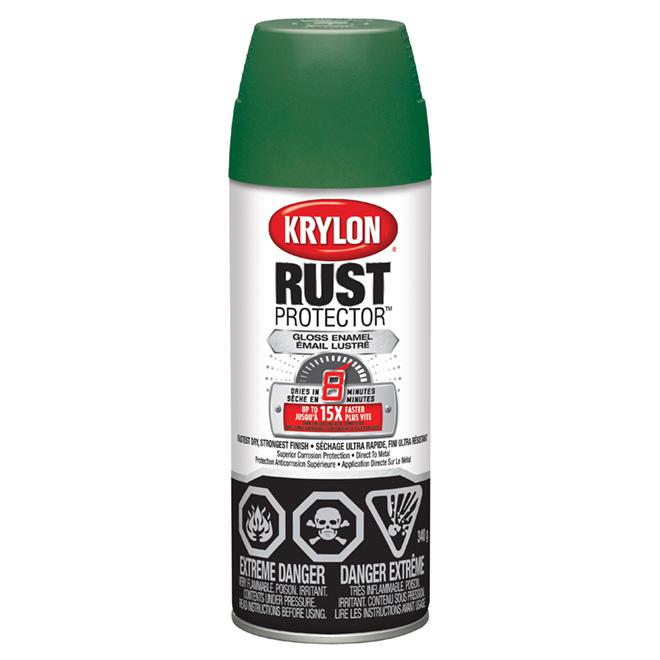 Peinture antirouille aérosol Rust Protector Krylon - Vert - Fini lustré - Quincaillerie G.H. Berger