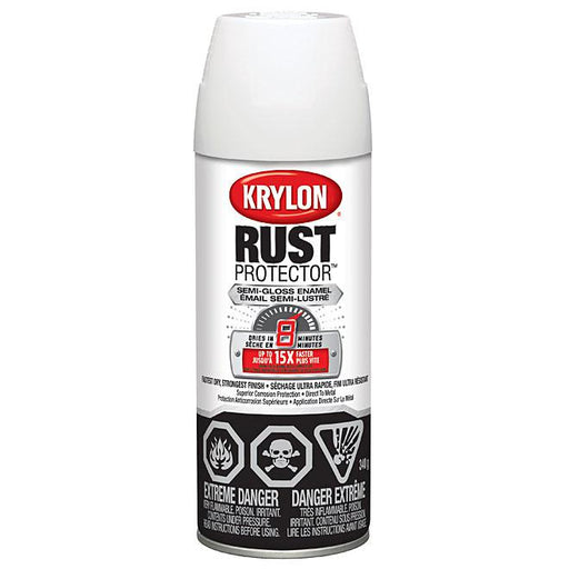 Peinture antirouille aérosol Rust Protector Krylon - Blanc - Fini semi-lustré - Quincaillerie G.H. Berger