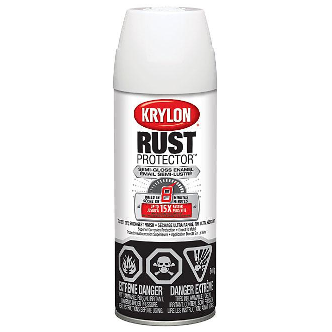 Peinture antirouille aérosol Rust Protector Krylon - Blanc - Fini semi-lustré - Quincaillerie G.H. Berger