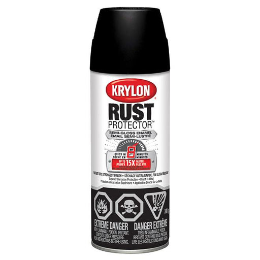 Peinture antirouille aérosol Rust Protector Krylon - Noir - Fini semi-lustré - Quincaillerie G.H. Berger