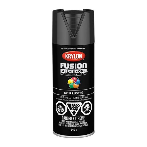 Peinture en aérosol Krylon Fusion 340g lustrée - Noir - Quincaillerie G.H. Berger