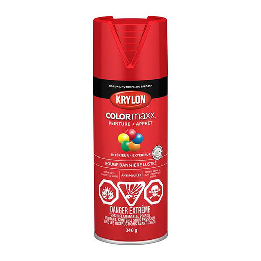 Peinture en aérosol Krylon COLORMAXX 340g lustrée - Rouge bannière - Quincaillerie G.H. Berger