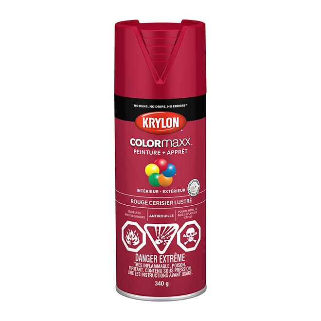 Peinture en aérosol Krylon COLORMAXX 340g lustrée - Rouge cerise - Quincaillerie G.H. Berger