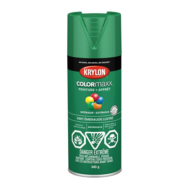 Peinture en aérosol Krylon COLORMAXX 340g lustrée - Vert emeraude - Quincaillerie G.H. Berger