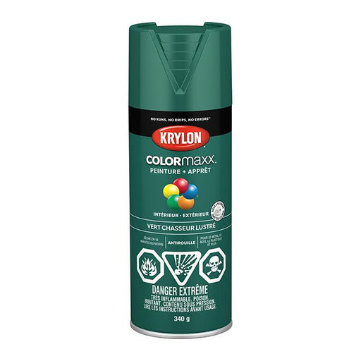 Peinture en aérosol Krylon COLORMAXX 340g lustrée - Vert chasseur - Quincaillerie G.H. Berger