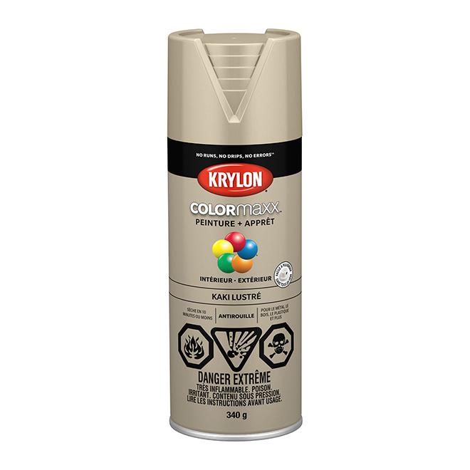 Peinture en aérosol Krylon COLORMAXX 340g lustrée - Kaki - Quincaillerie G.H. Berger