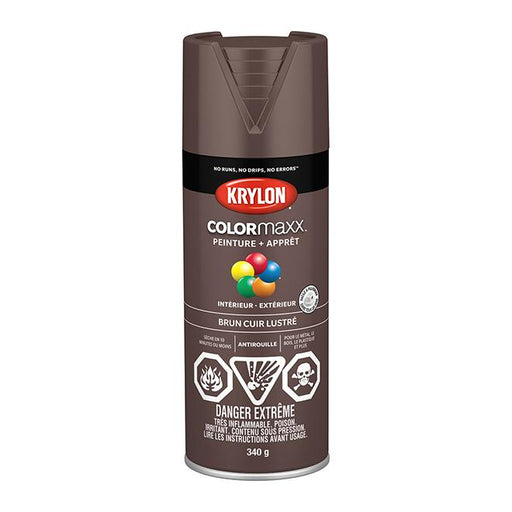 Peinture en aérosol Krylon COLORMAXX 340g lustrée - Brun cuir - Quincaillerie G.H. Berger