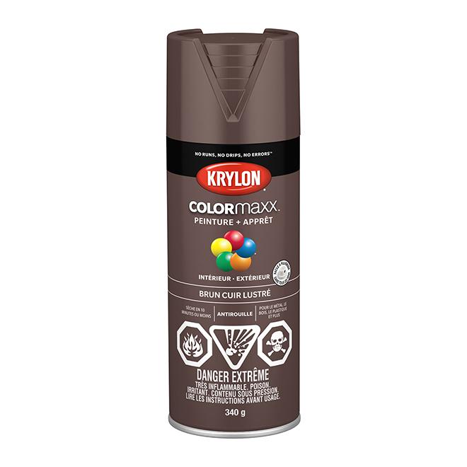 Peinture en aérosol Krylon COLORMAXX 340g lustrée - Brun cuir - Quincaillerie G.H. Berger