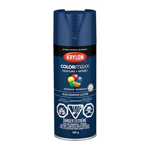 Peinture en aérosol Krylon COLORMAXX 340g lustrée - Bleu marine - Quincaillerie G.H. Berger