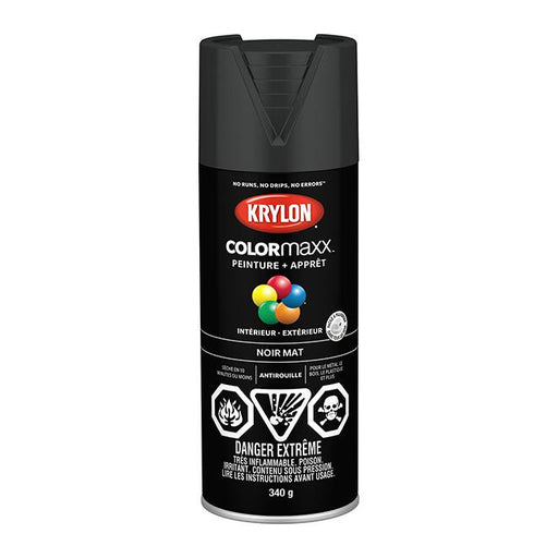 Peinture en aérosol Krylon COLORMAXX 340g mate - Noir - Quincaillerie G.H. Berger