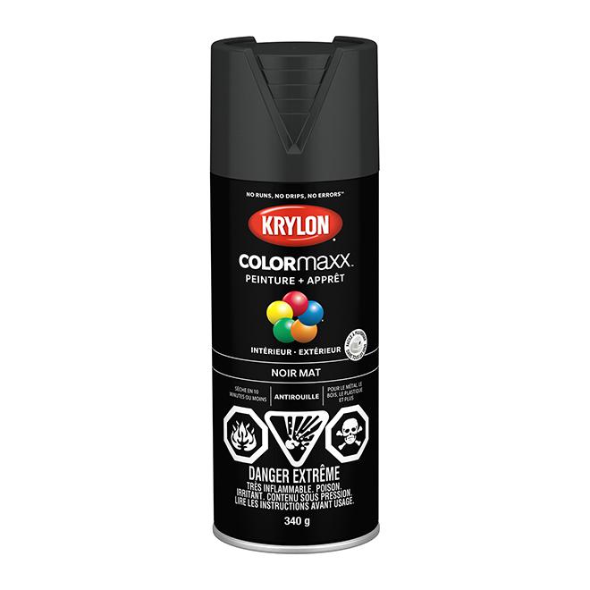 Peinture en aérosol Krylon COLORMAXX 340g mate - Noir - Quincaillerie G.H. Berger