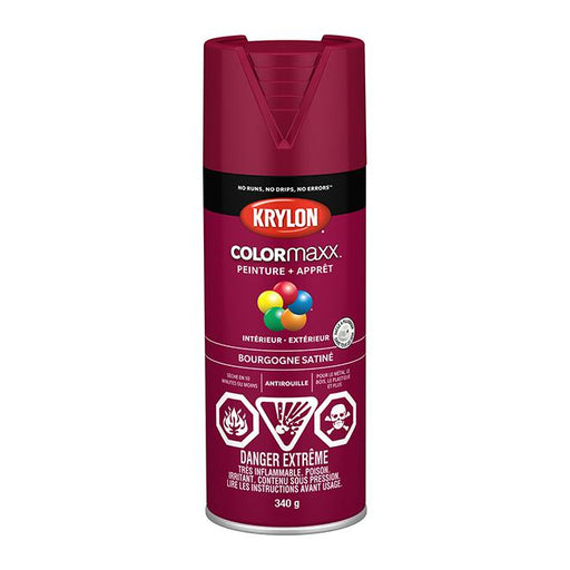 Peinture en aérosol Krylon COLORMAXX 340g satinée - Bourgogne - Quincaillerie G.H. Berger