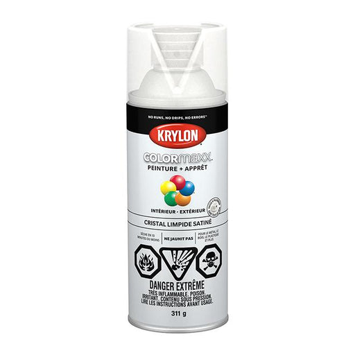Peinture en aérosol Krylon COLORMAXX 340g satinée - Cristal limpide - Quincaillerie G.H. Berger