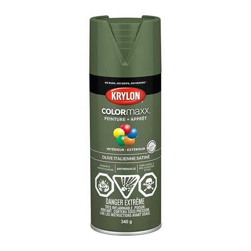 Peinture en aérosol Krylon COLORMAXX 340g satinée - Olive - Quincaillerie G.H. Berger