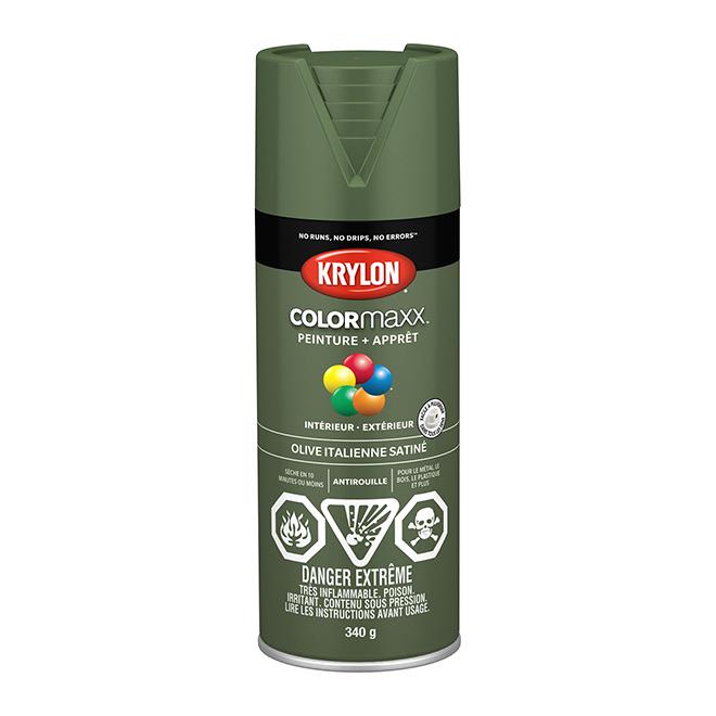 Peinture en aérosol Krylon COLORMAXX 340g satinée - Olive - Quincaillerie G.H. Berger
